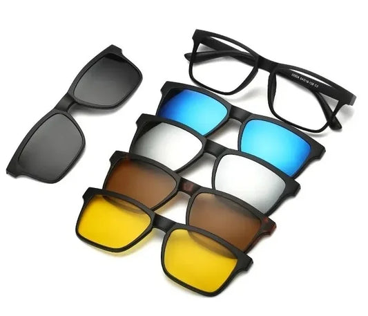 6 in 1 Magnet Clip on Sunglasses - Men and Women