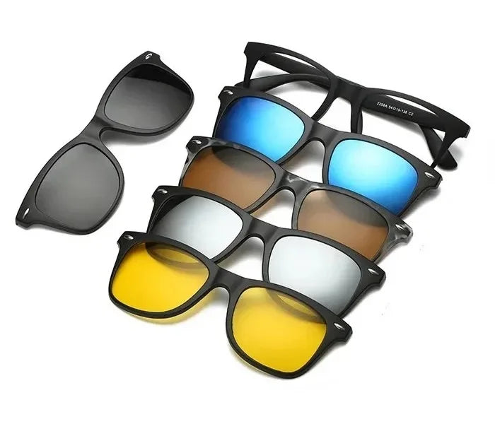 6 in 1 Magnet Clip on Sunglasses - Men and Women