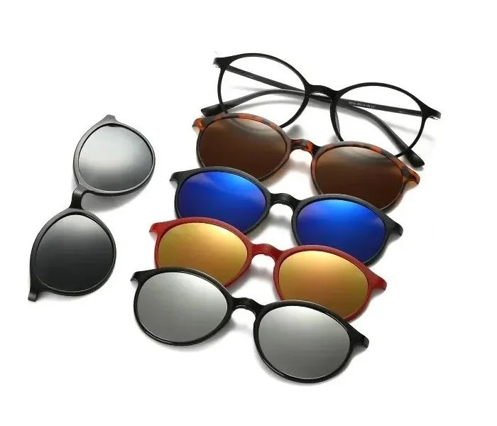 6 in 1 Magnet Clip on Sunglasses - Men and Women