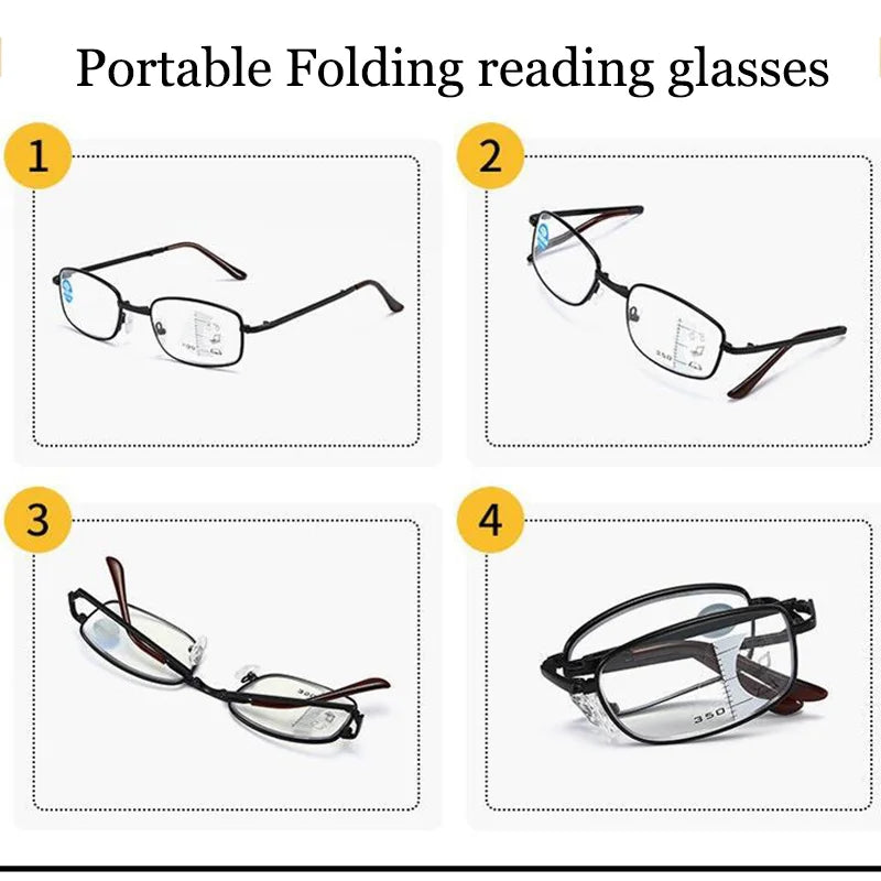 Folding Reading Glasses - Progressive Photochromic
