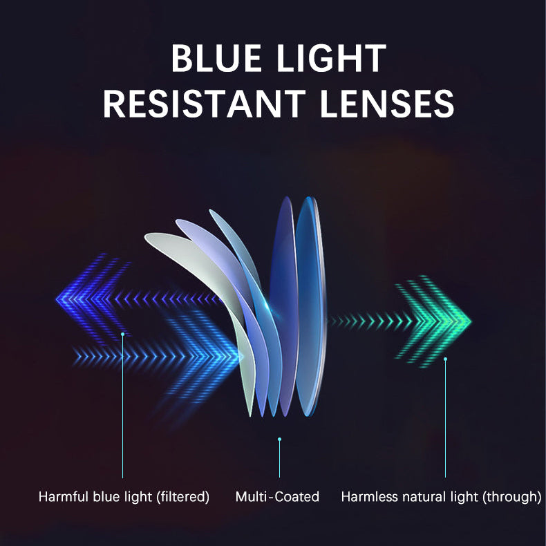 Photochromic Progressive Reading Glasses With Anti-Blue Light Rectangle Frame