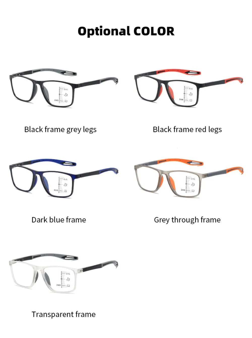 TR90 Anti-blue Light Multifocal Reading Glasses