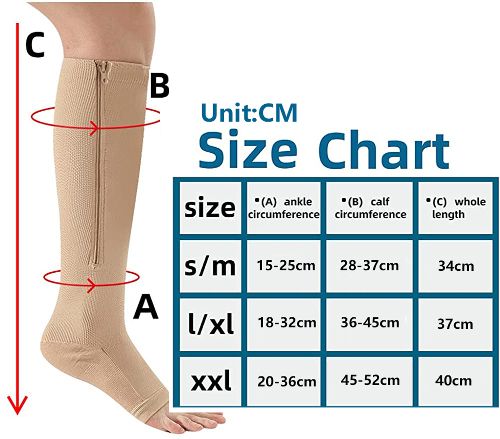 Unisex Zipper High Compression Socks