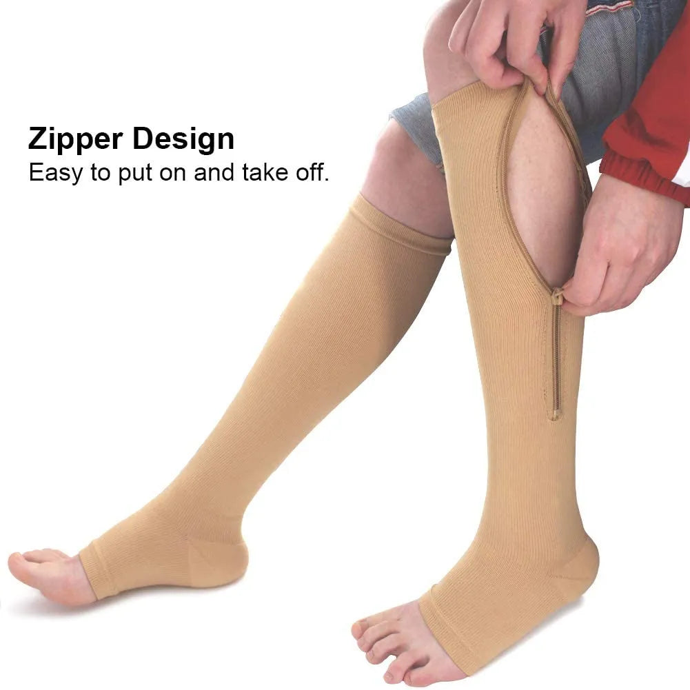 Unisex Zipper High Compression Socks