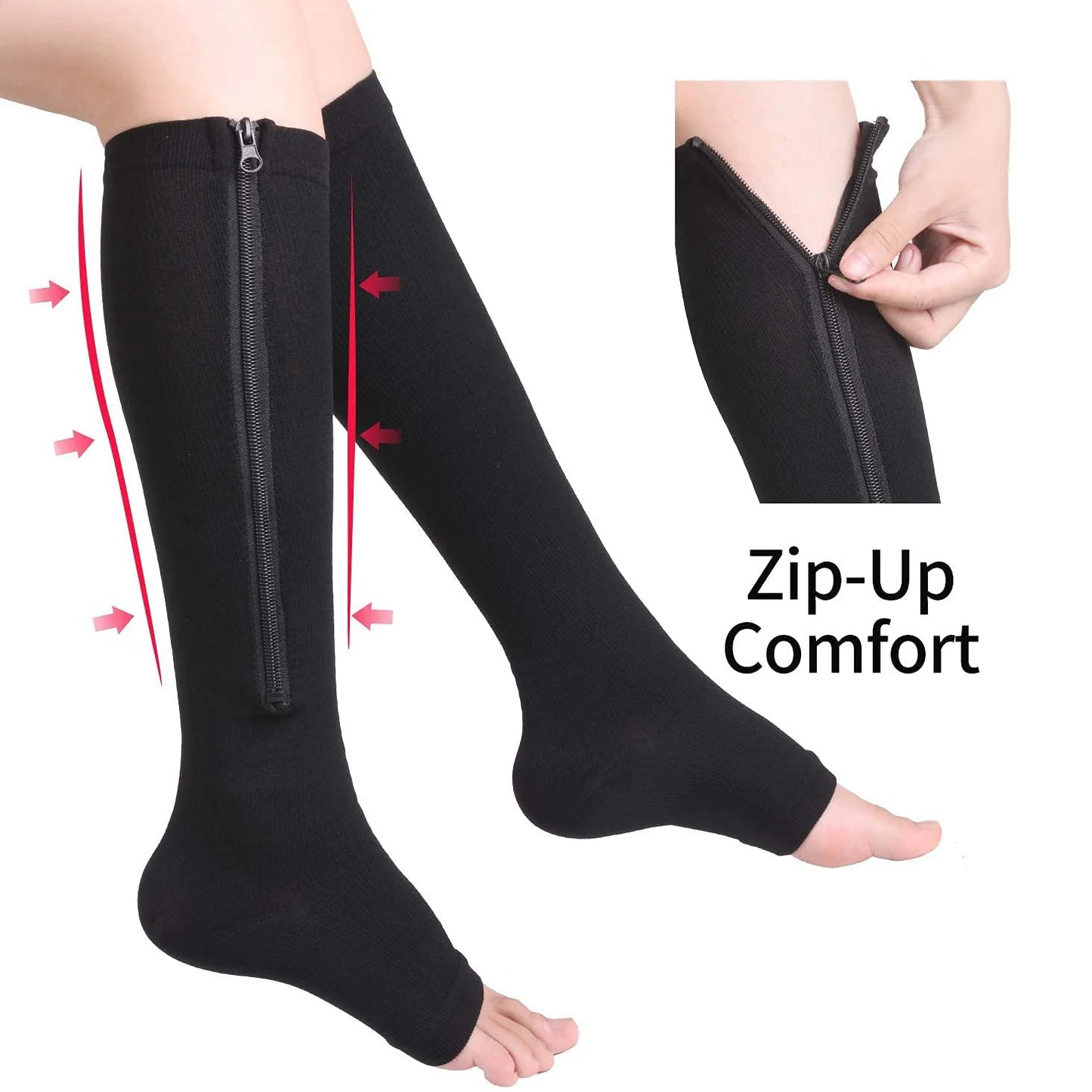 Unisex Zipper High Compression Socks