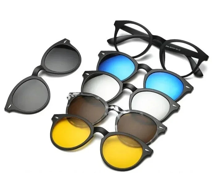 6 in 1 Magnet Clip on Sunglasses - Men and Women