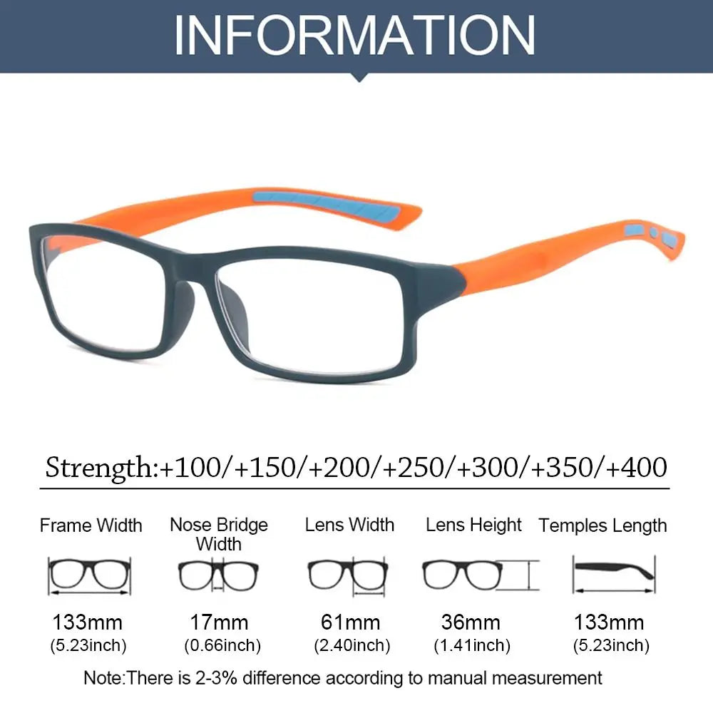 Anti-Blue Light Reading Glasses With Lightweight Rectangle Frame