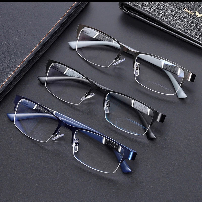 Business Reading Glasses With Anti-Blue Light Half-Frame Design