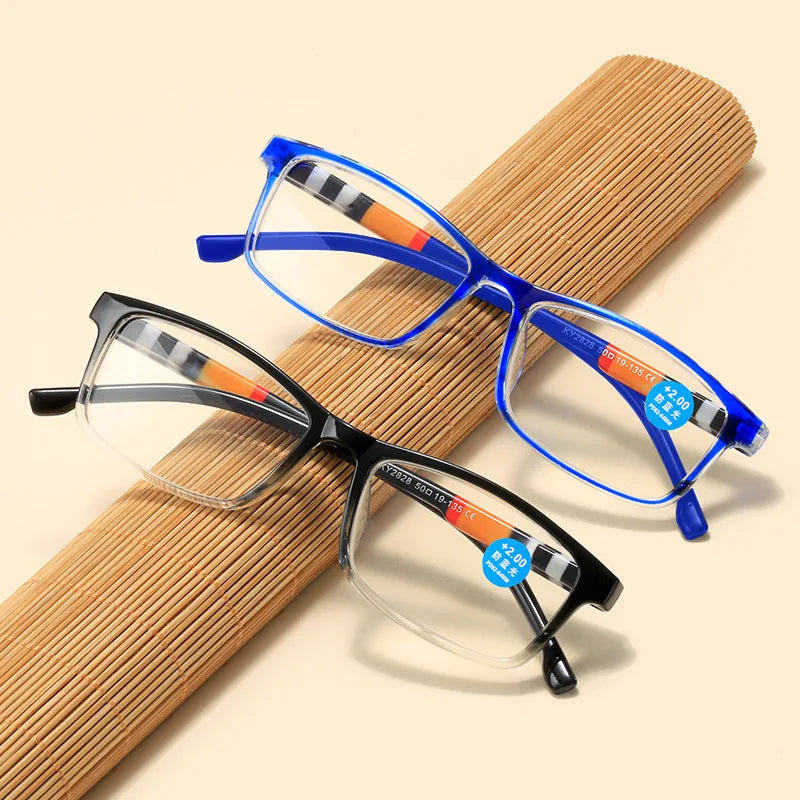 Fashion Anti-Blue Light Reading Glasses With Printed Rectangle Frame