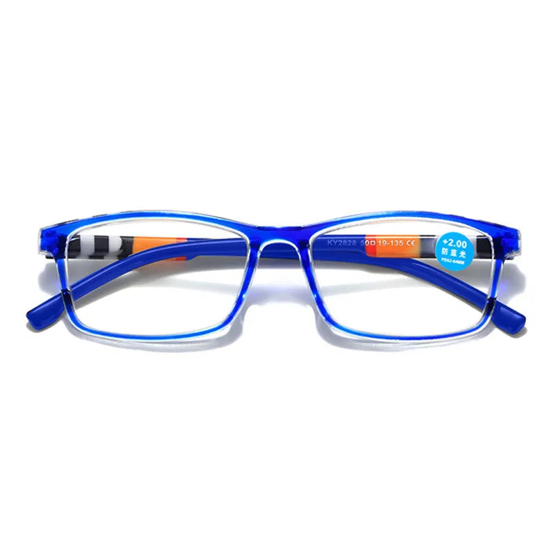 Fashion Anti-Blue Light Reading Glasses With Printed Rectangle Frame