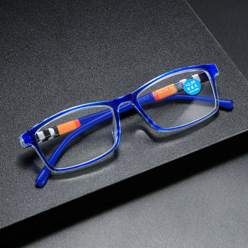 Fashion Anti-Blue Light Reading Glasses With Printed Rectangle Frame