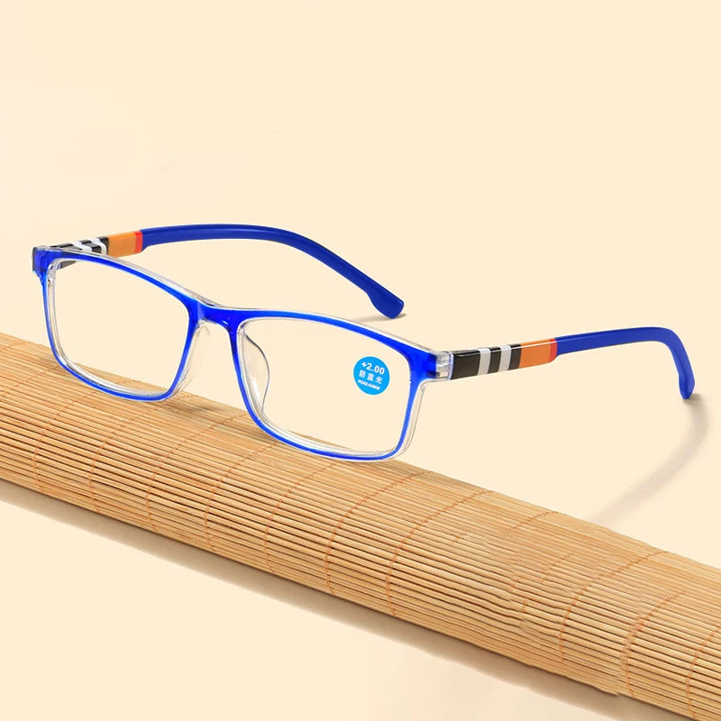 Fashion Anti-Blue Light Reading Glasses With Printed Rectangle Frame