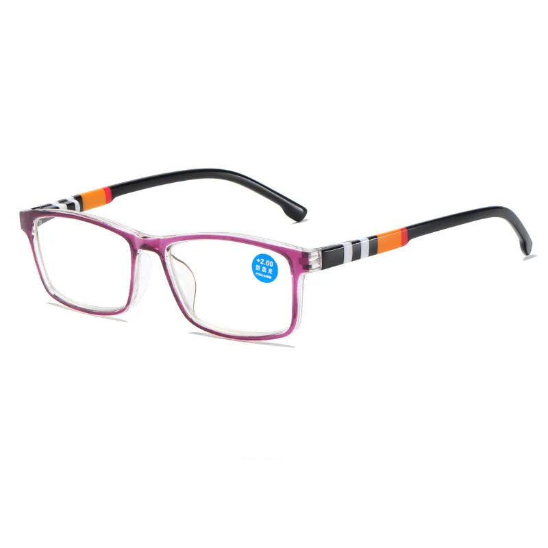 Fashion Anti-Blue Light Reading Glasses With Printed Rectangle Frame