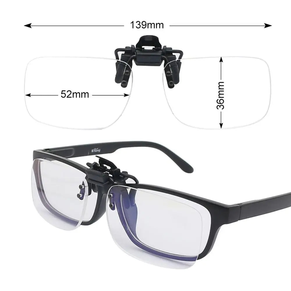 Flip Up Reading Glasses With Rimless Clip-On Lenses