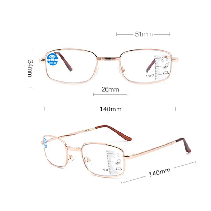 Folding Reading Glasses - Progressive Photochromic