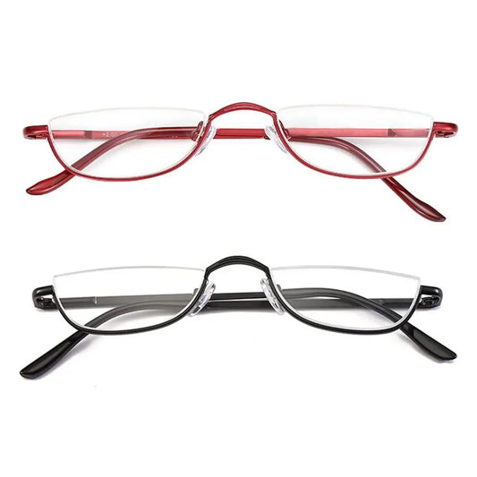 Half Moon Reading Glasses With Spring Hinge Frame