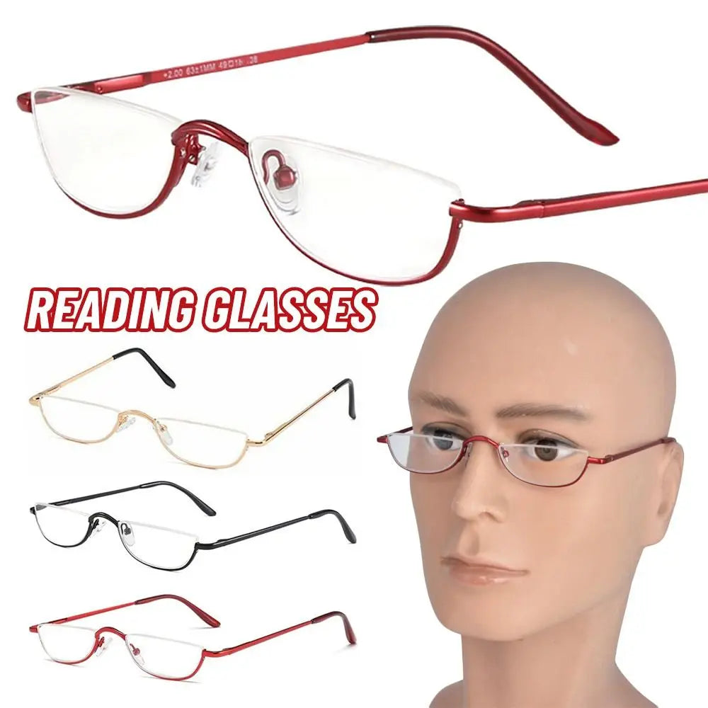 Half Moon Reading Glasses With Spring Hinge Frame