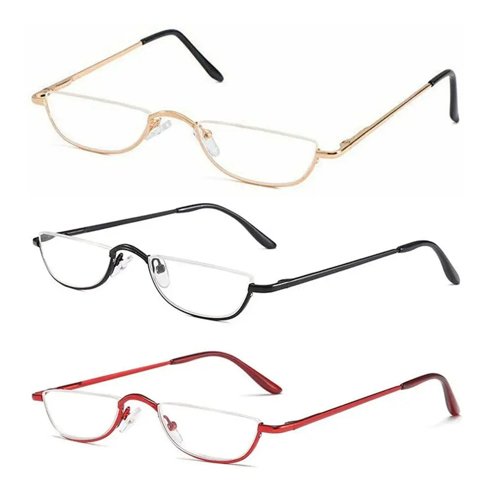 Half Moon Reading Glasses With Spring Hinge Frame