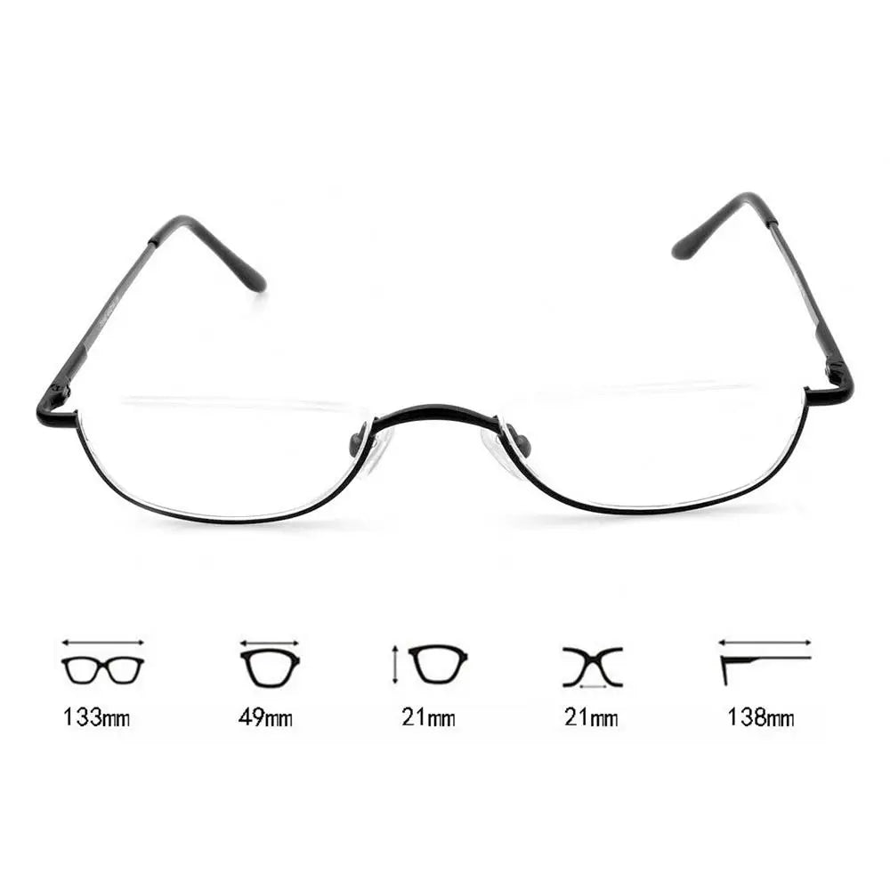 Half Moon Reading Glasses With Spring Hinge Frame
