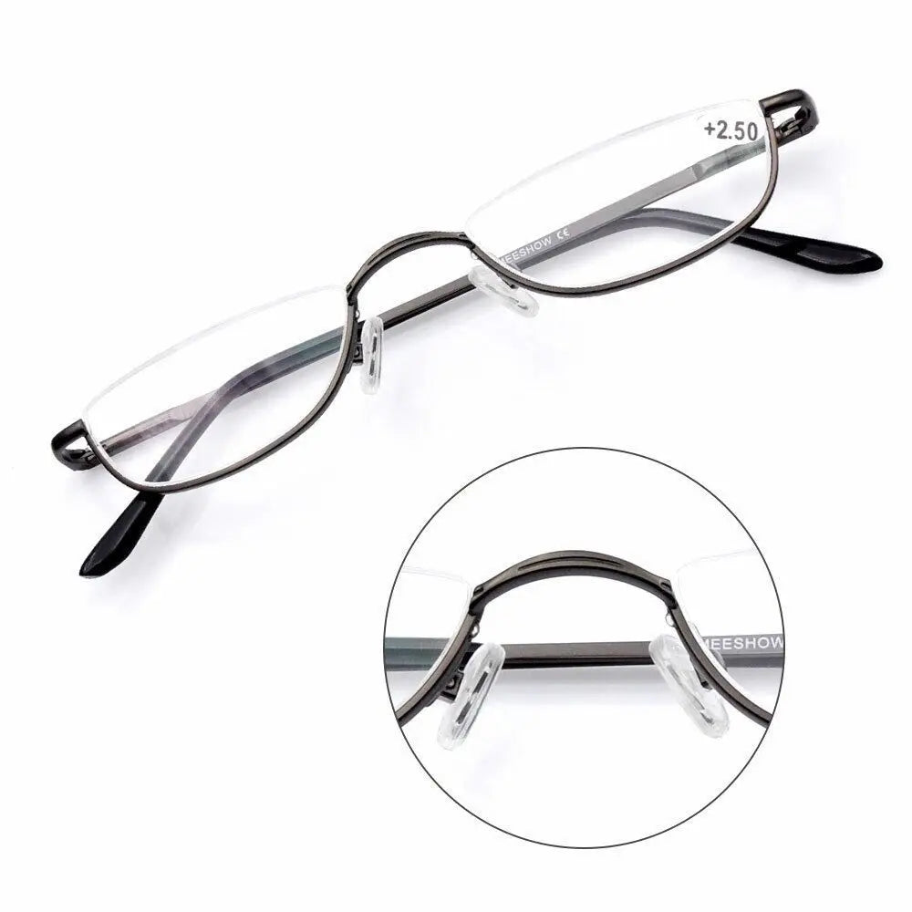 Half Moon Reading Glasses With Spring Hinge Frame