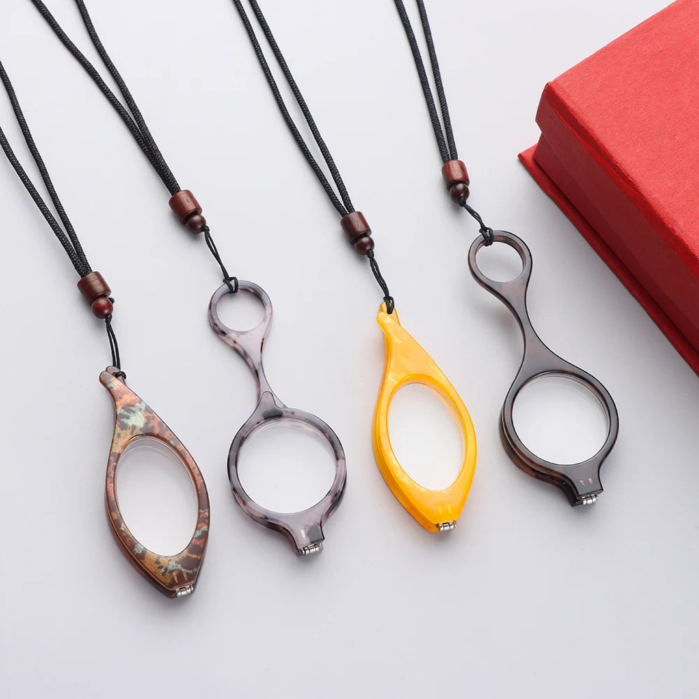 Hanging Neck Reading Glasses With Foldable Oval Frame