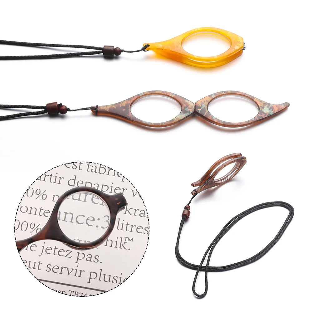 Hanging Neck Reading Glasses With Foldable Oval Frame