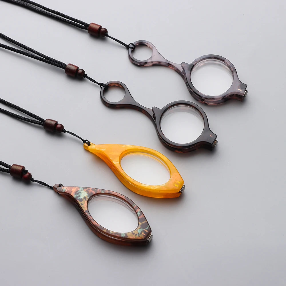 Hanging Neck Reading Glasses With Foldable Oval Frame
