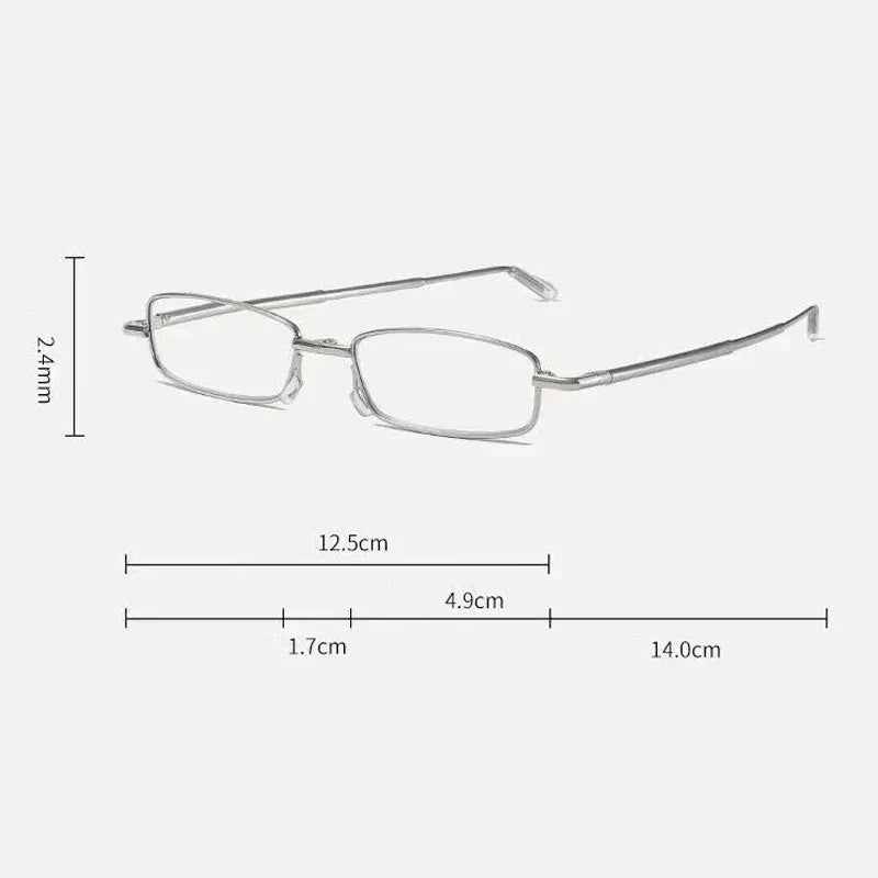 Luxury Mini Folding Reading Glasses With Metal Protective Case