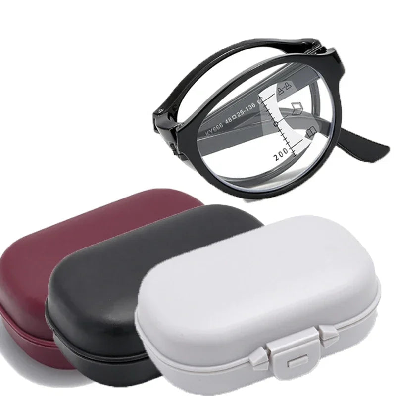 Multifocal Folding Reading Glasses With Vintage Style And Case