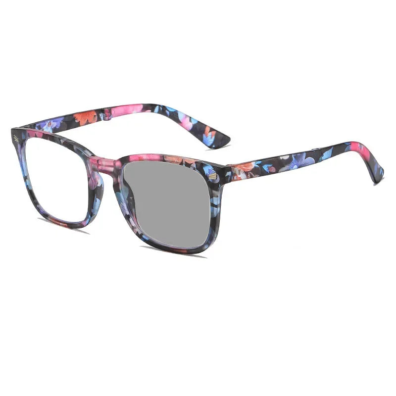 Photochromic Folding Reading Glasses With Vintage Square Frame