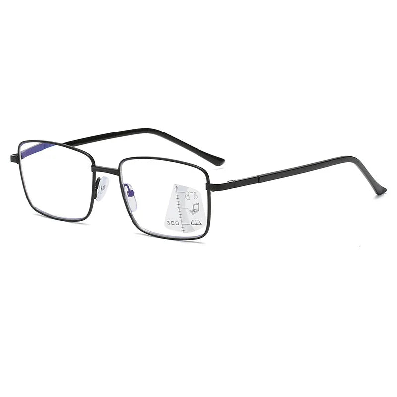 Photochromic Progressive Reading Glasses With Anti-Blue Light Rectangle Frame