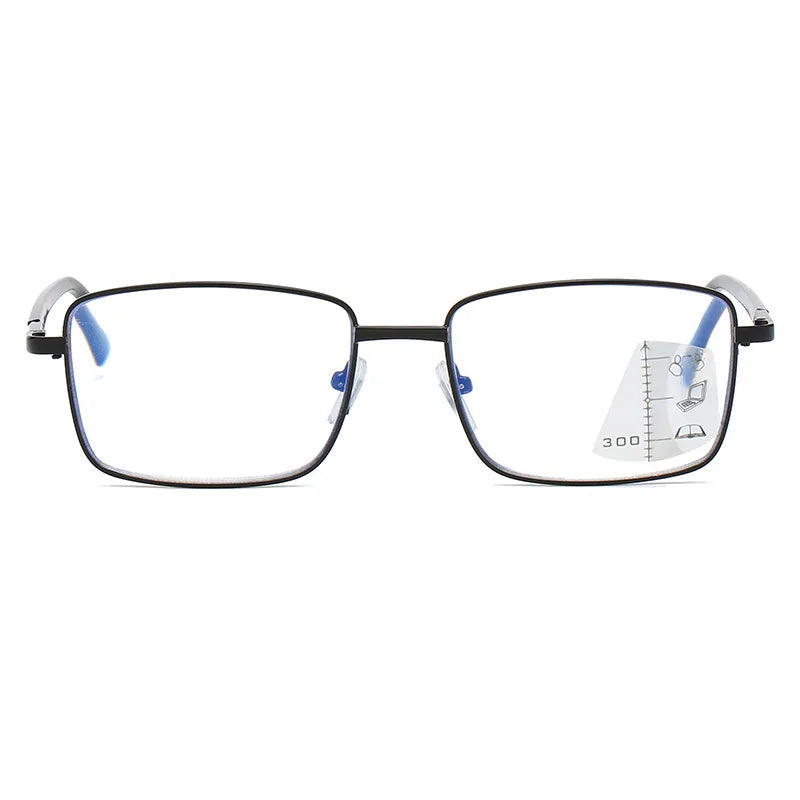 Photochromic Progressive Reading Glasses With Anti-Blue Light Rectangle Frame