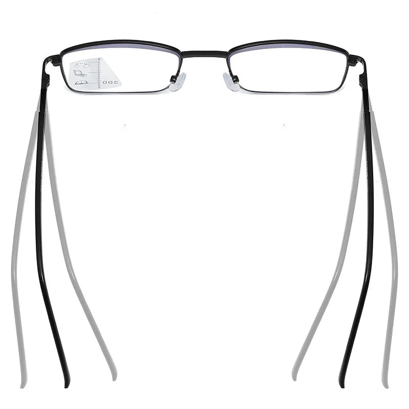 Photochromic Progressive Reading Glasses With Anti-Blue Light Rectangle Frame