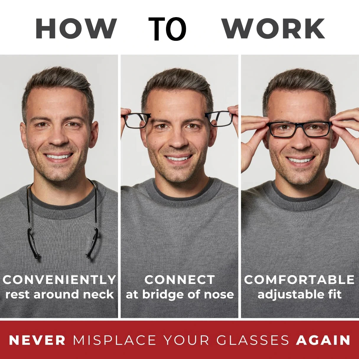 Portable Folding Reading Glasses With Adjustable Fit