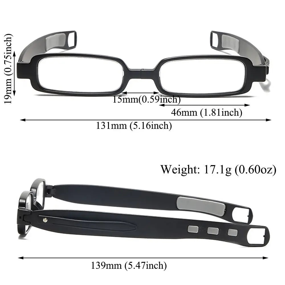 Portable Folding Reading Glasses With Leather Case And 360° Twist Design