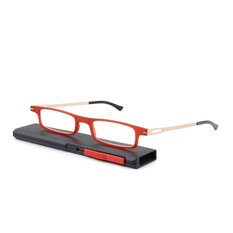 Portable Reading Glasses With Push-Pull Protective Case