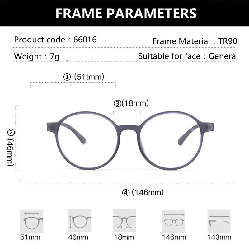 Retro Round Reading Glasses With Anti-Blue Light Lenses