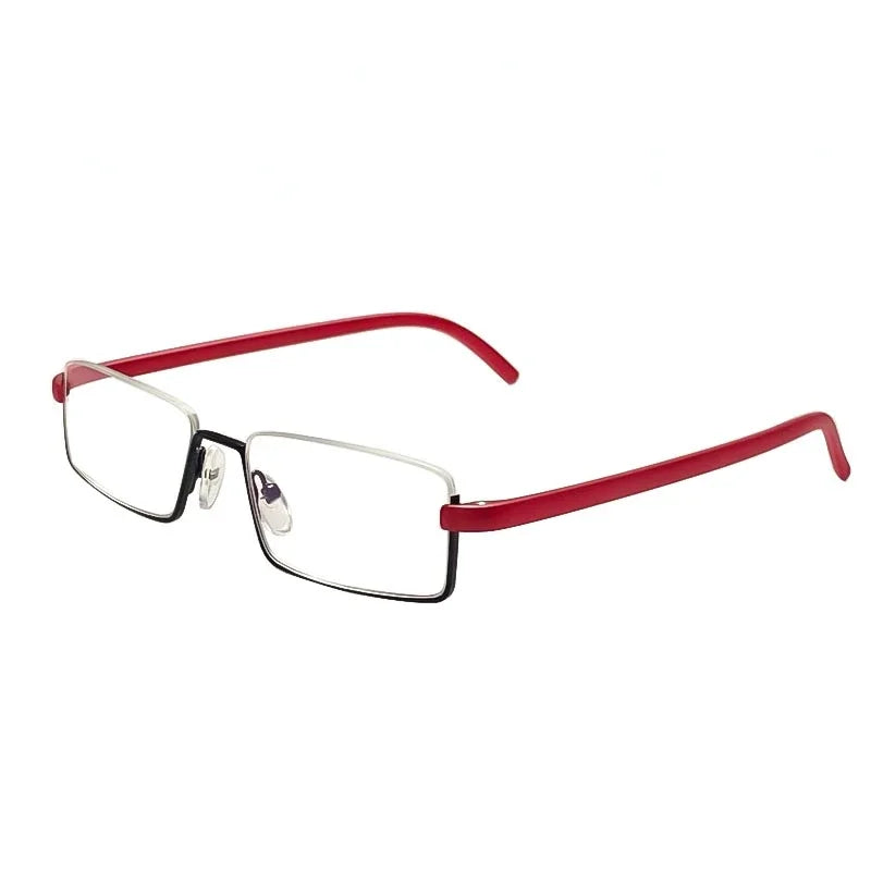 Half Frame Reading Glasses With Protective Case And Anti-Blue Light Lenses