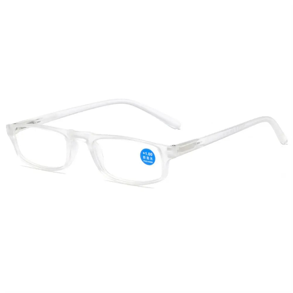 Transparent Reading Glasses With Anti-Blue Light Rectangle Frame