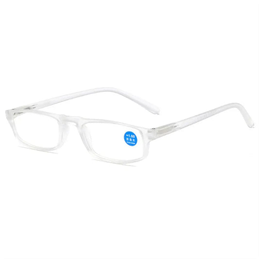 Transparent Reading Glasses With Anti-Blue Light Rectangle Frame