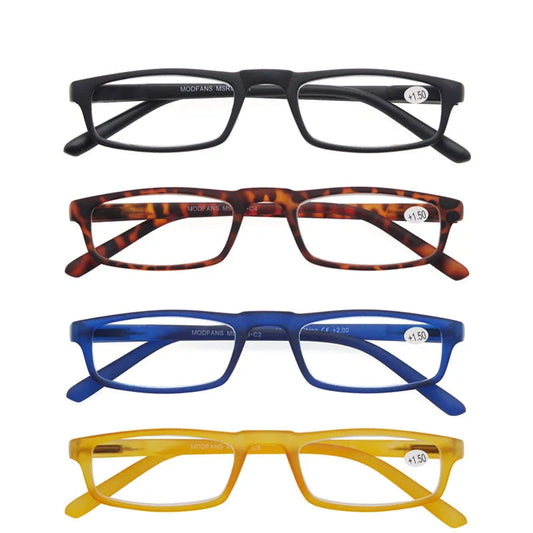 Ultralight Rectangular Reading Glasses With Spring Hinge And Case
