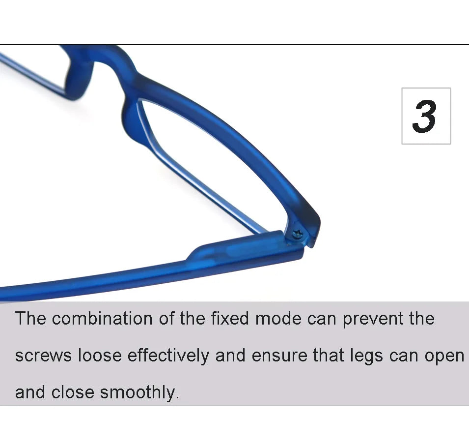 Ultralight Rectangular Reading Glasses With Spring Hinge And Case