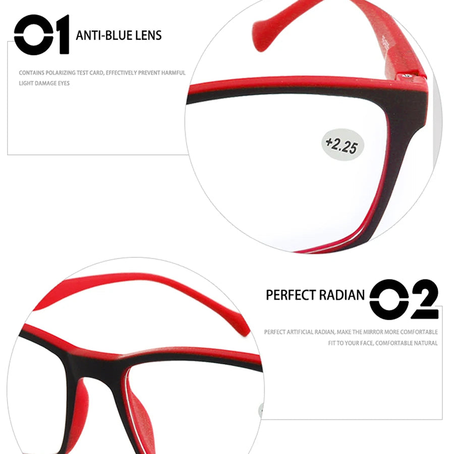 Unisex Anti-Blue Light Reading Glasses With Classic Rectangle Frame
