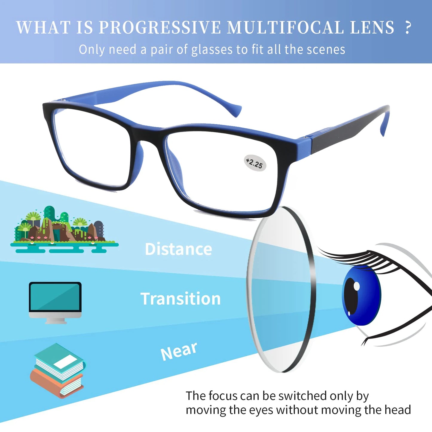 Unisex Anti-Blue Light Reading Glasses With Classic Rectangle Frame