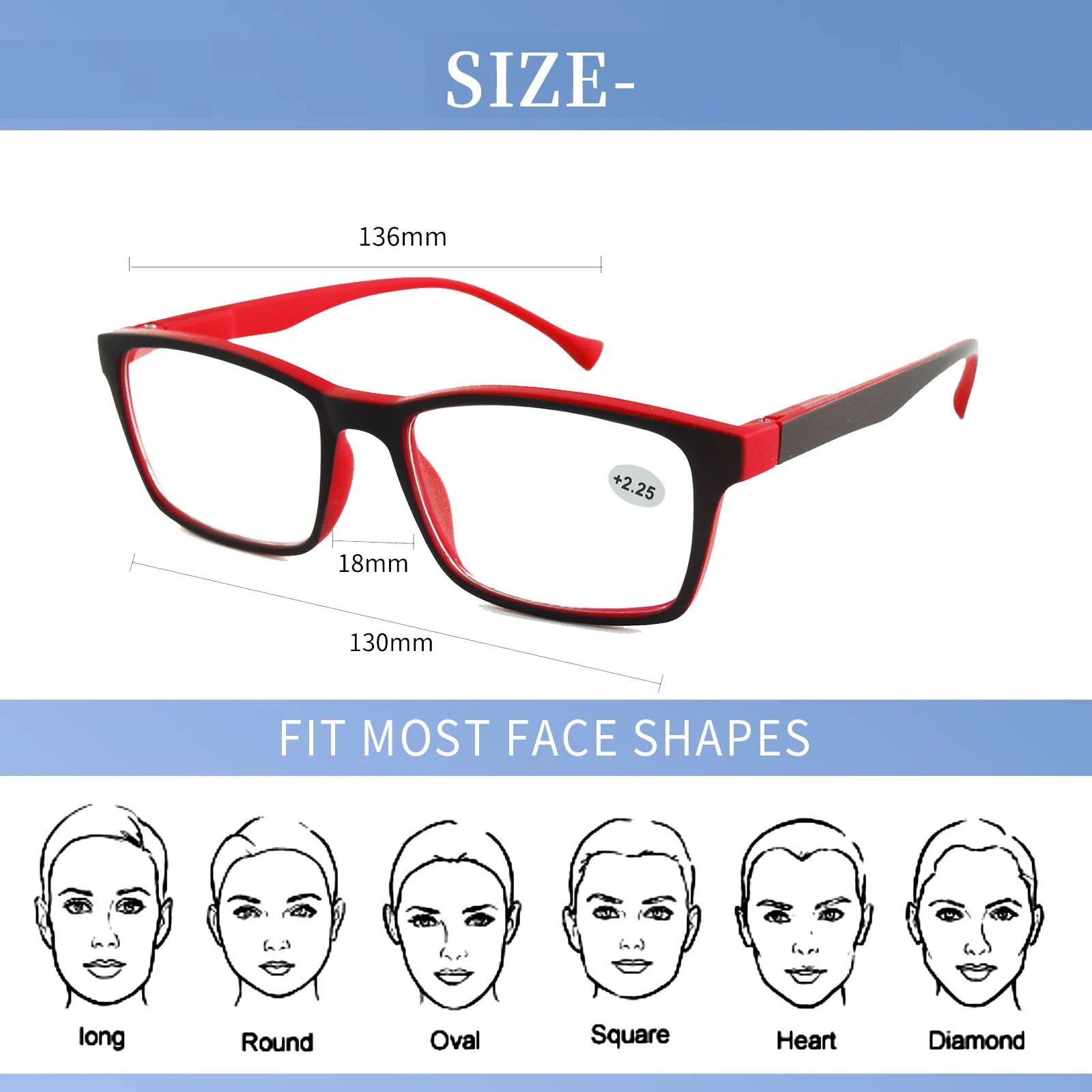 Unisex Anti-Blue Light Reading Glasses With Classic Rectangle Frame