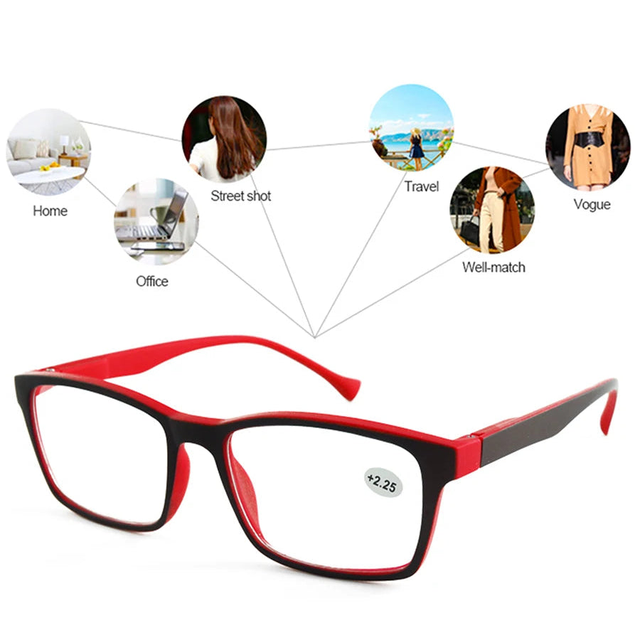 Unisex Anti-Blue Light Reading Glasses With Classic Rectangle Frame