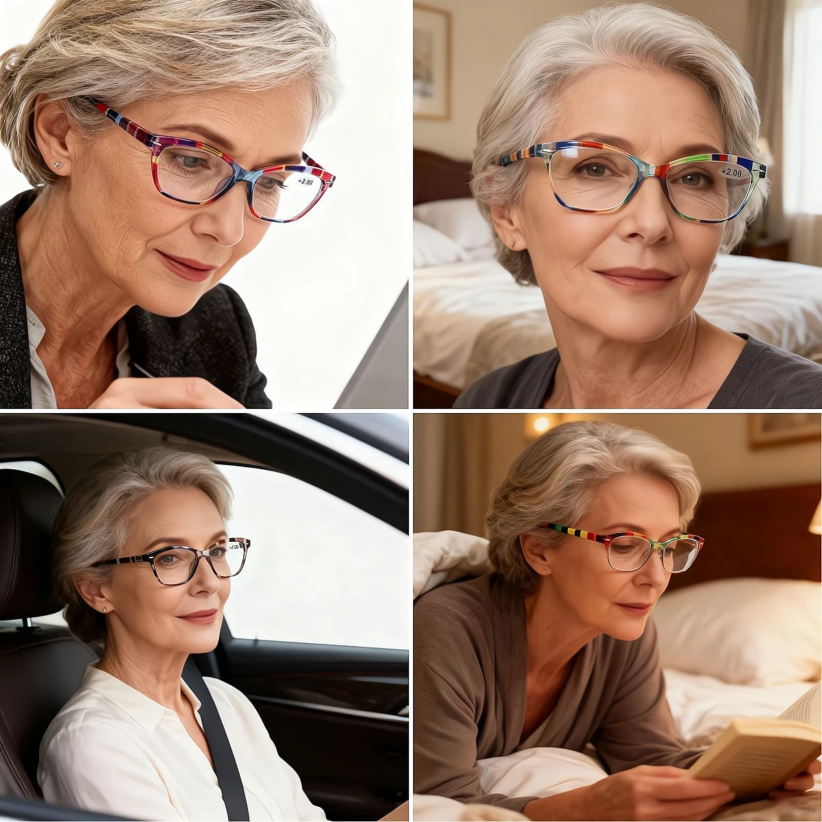 Women's Cat Eye Reading Glasses With Blue Light Resistant Lenses
