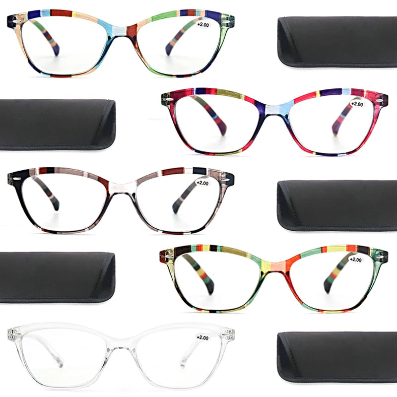 Women's Cat Eye Reading Glasses With Blue Light Resistant Lenses