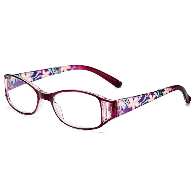 Women's Portable Folding Reading Glasses With Rectangle Frame