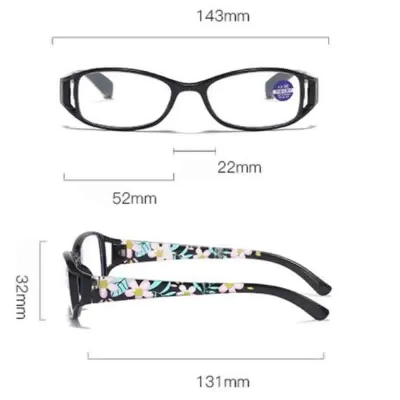 Women's Portable Folding Reading Glasses With Rectangle Frame